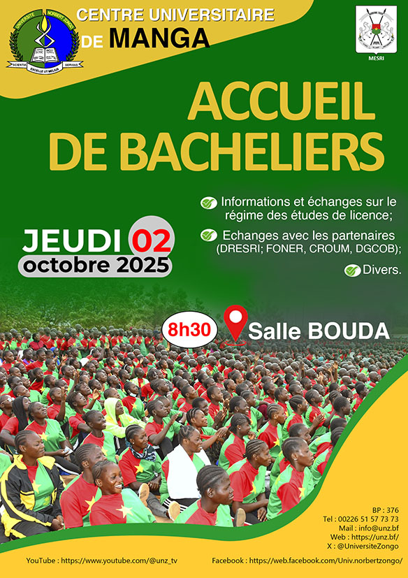 Accueil Bachelier 2025 MAnga OK