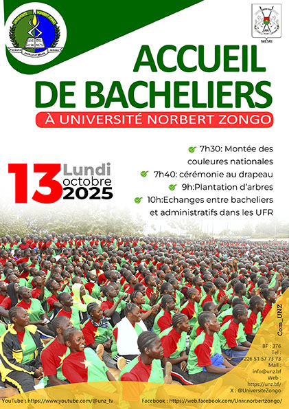 Accueil Bachelier 2025 UNZ